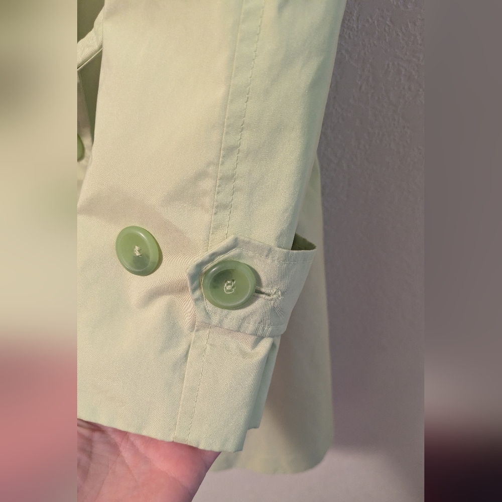 London Fog Bright Lime Green Trench Coat - Picture 11 of 12